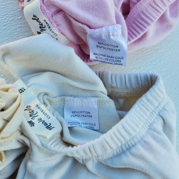 Marie Nicole 2 Piece Ruffle Hem Shorts Bundle Pink|Tan Girls 18-24 Months - Picture 4 of 4